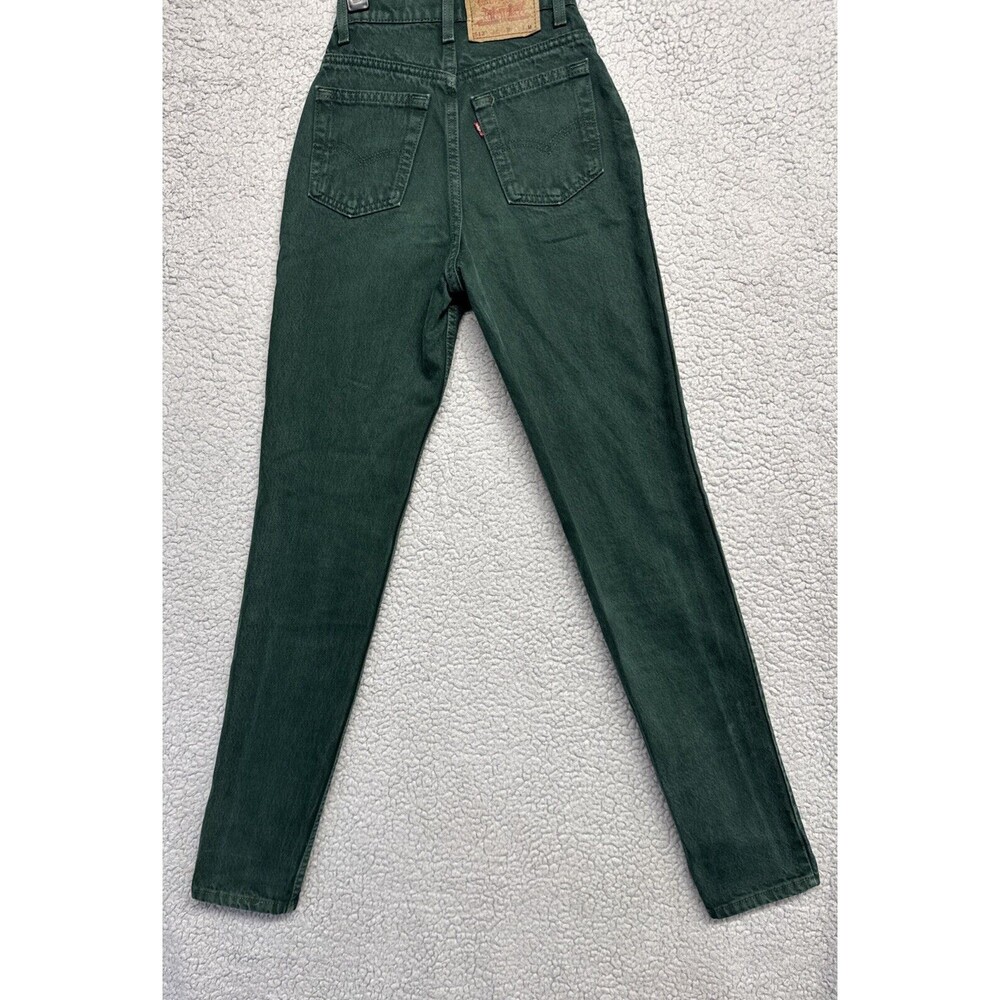 Vintage 90's Levis 512 Jeans Womens 1 JR M (ACT 22x30) Green Slim Tapered Leg.